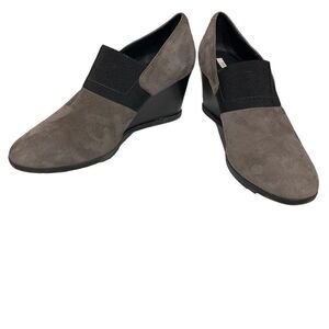 Geox Respira Suede Wedge Heel Grey, Excellent Pre-Loved Condition Sz 39 (8.5)